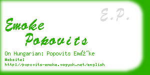 emoke popovits business card